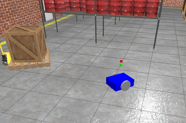 Gazebo simulation of the robot exploring an environment